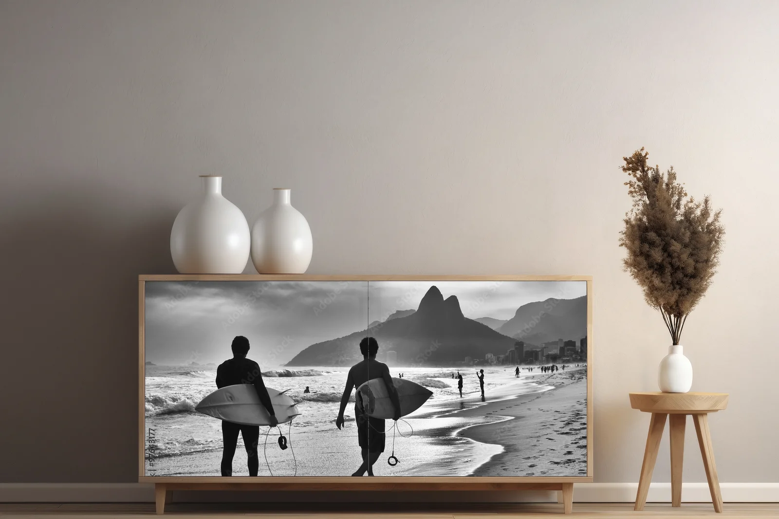 Zachwycająca monochromatyczna plaża Ipanema