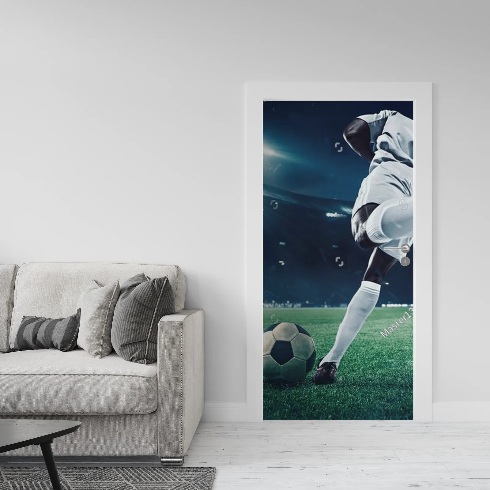 Dynamiczne zmagania na stadionie w intensywnych barwach