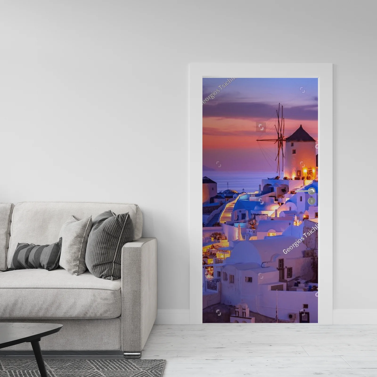 Romantyczny krajobraz Oia na Santorini