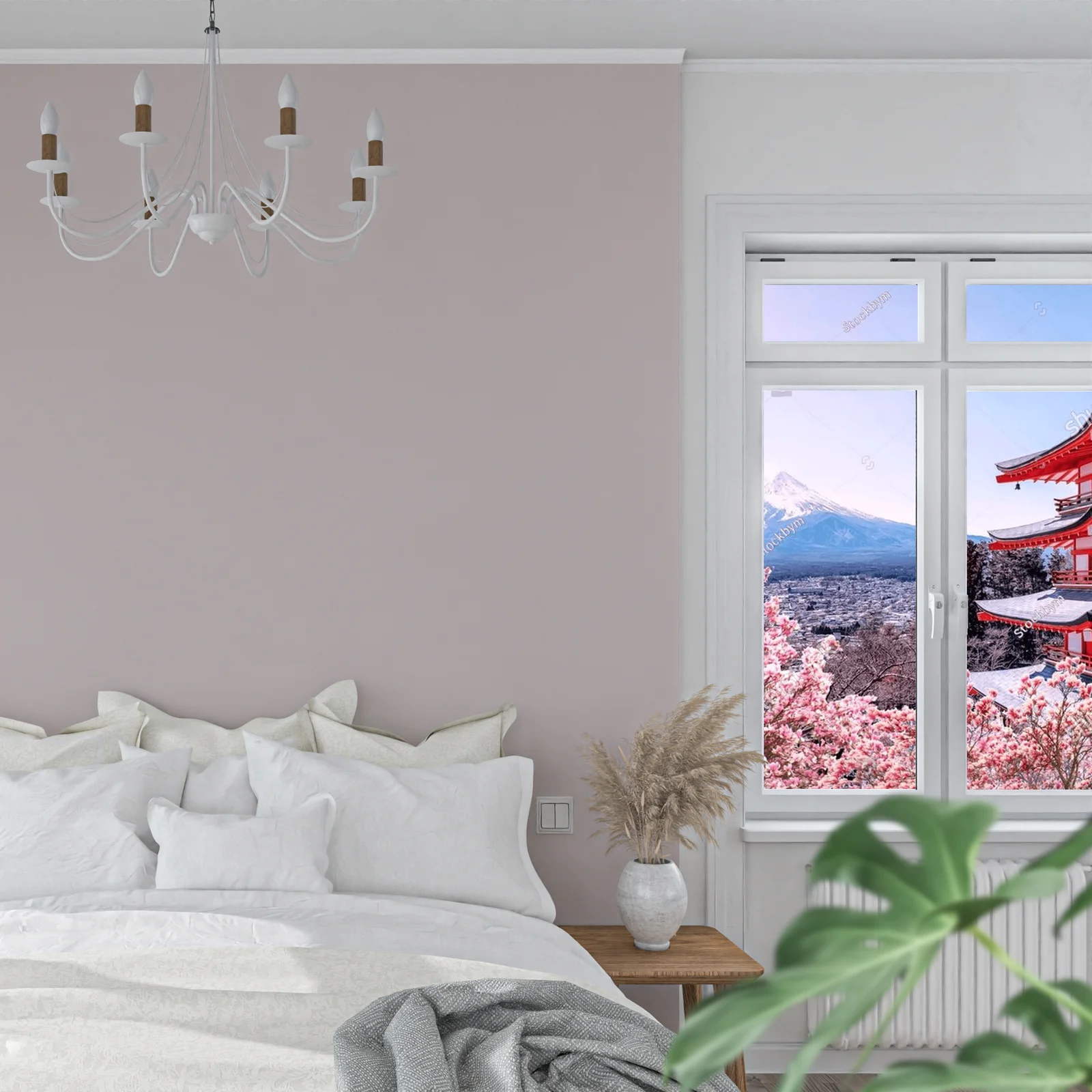 Urok Sakura nad Chureito z Fuji w tle