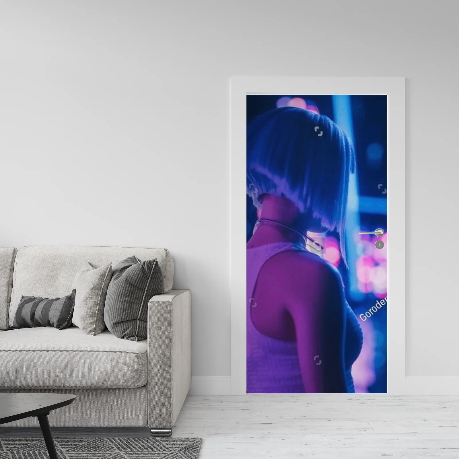 Futurystyczny portret gamerki w neonowej scenerii