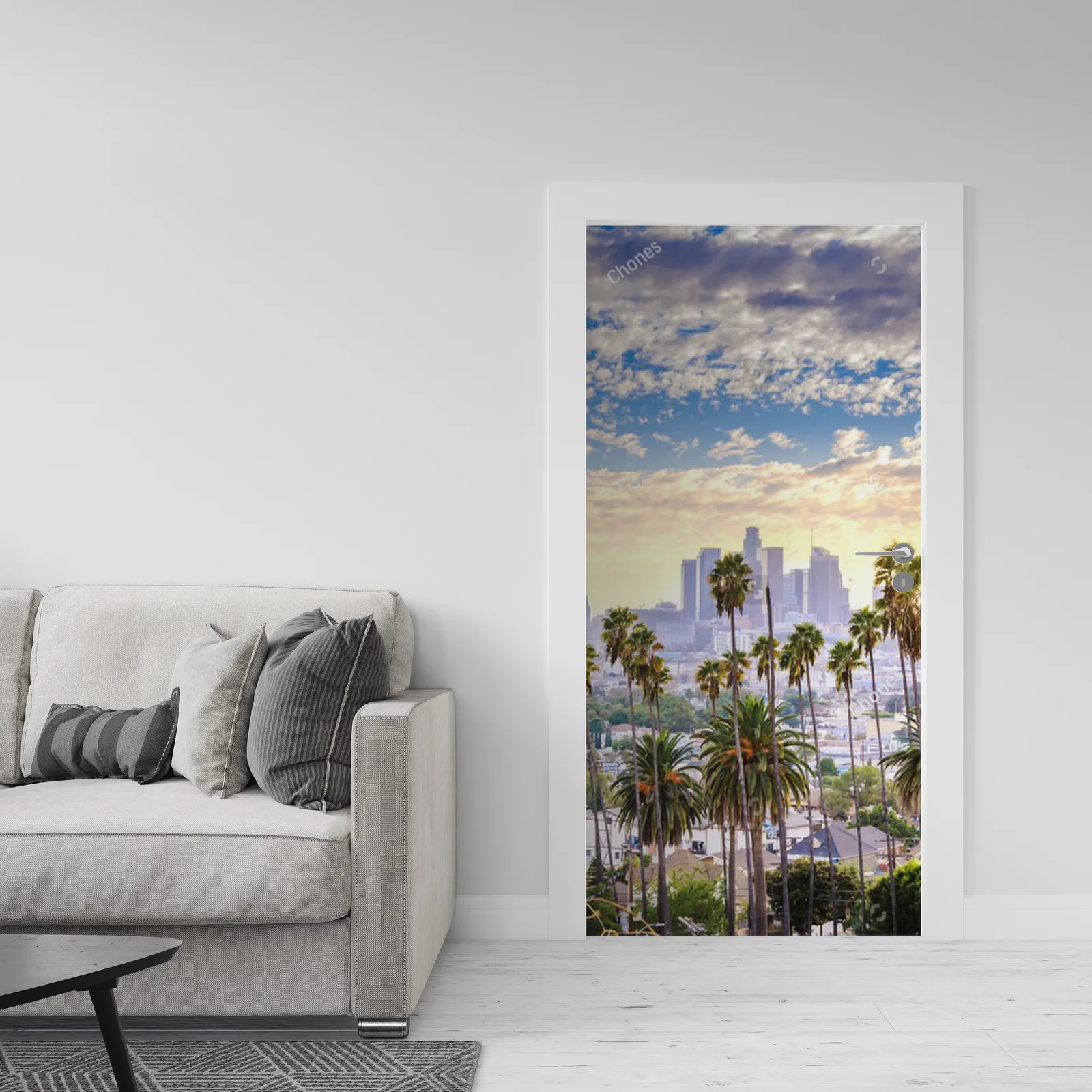 Zachód słońca nad Los Angeles w pastelowych odcieniach
