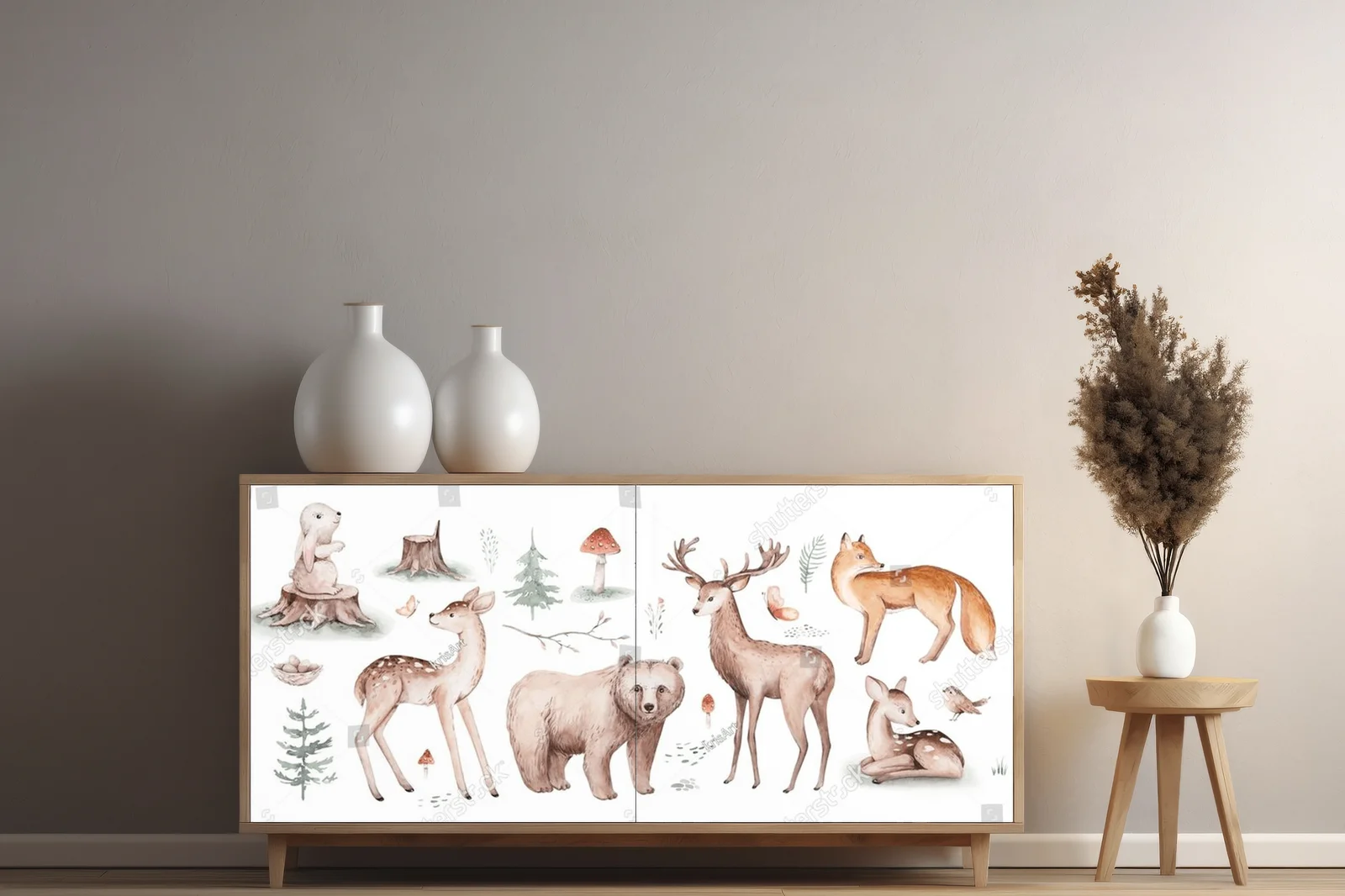 Słodkie leśne stworzenia w boho stylu