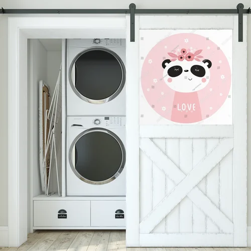 Uroczy panda na różowym tle w stylu skandynawskim