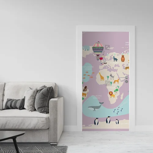 Urocza mapa świata w pastelowych odcieniach