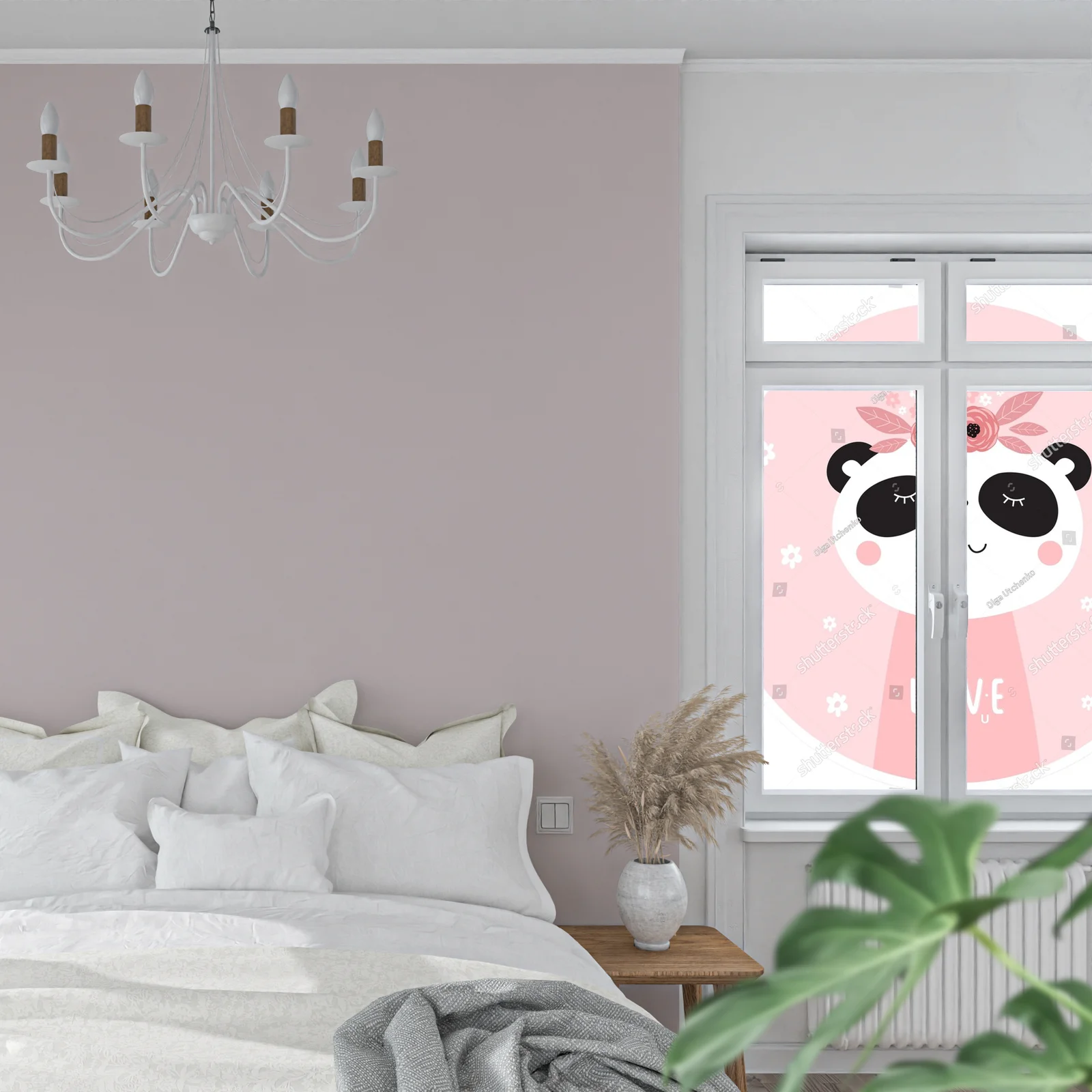 Urocza panda na różowym tle dla małej księżniczki