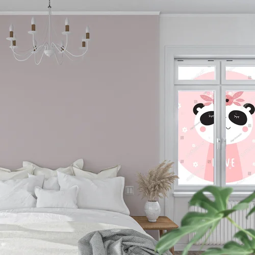 Urocza panda na różowym tle dla małej księżniczki