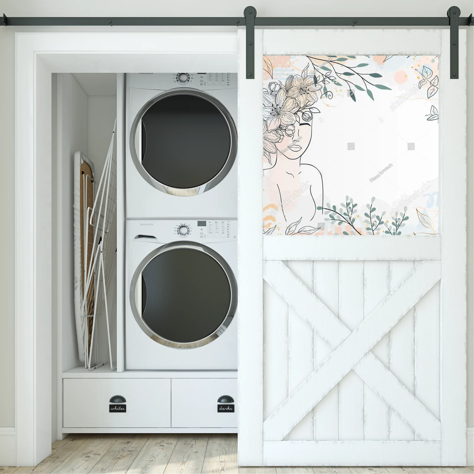 Elegancka sylwetka kobiety w kwiatowej kompozycji