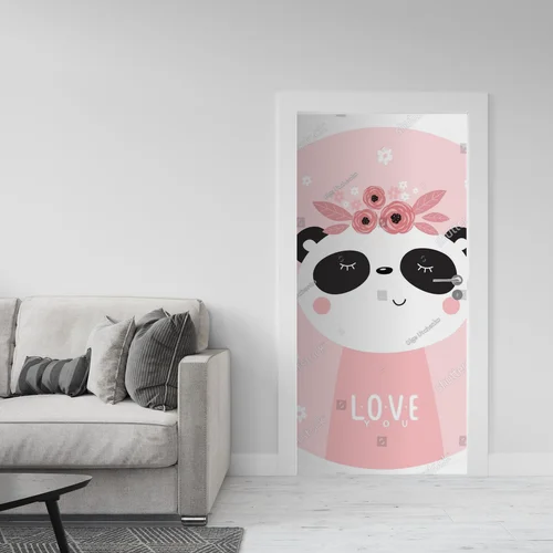 Urocza panda na różowym tle dla małej księżniczki
