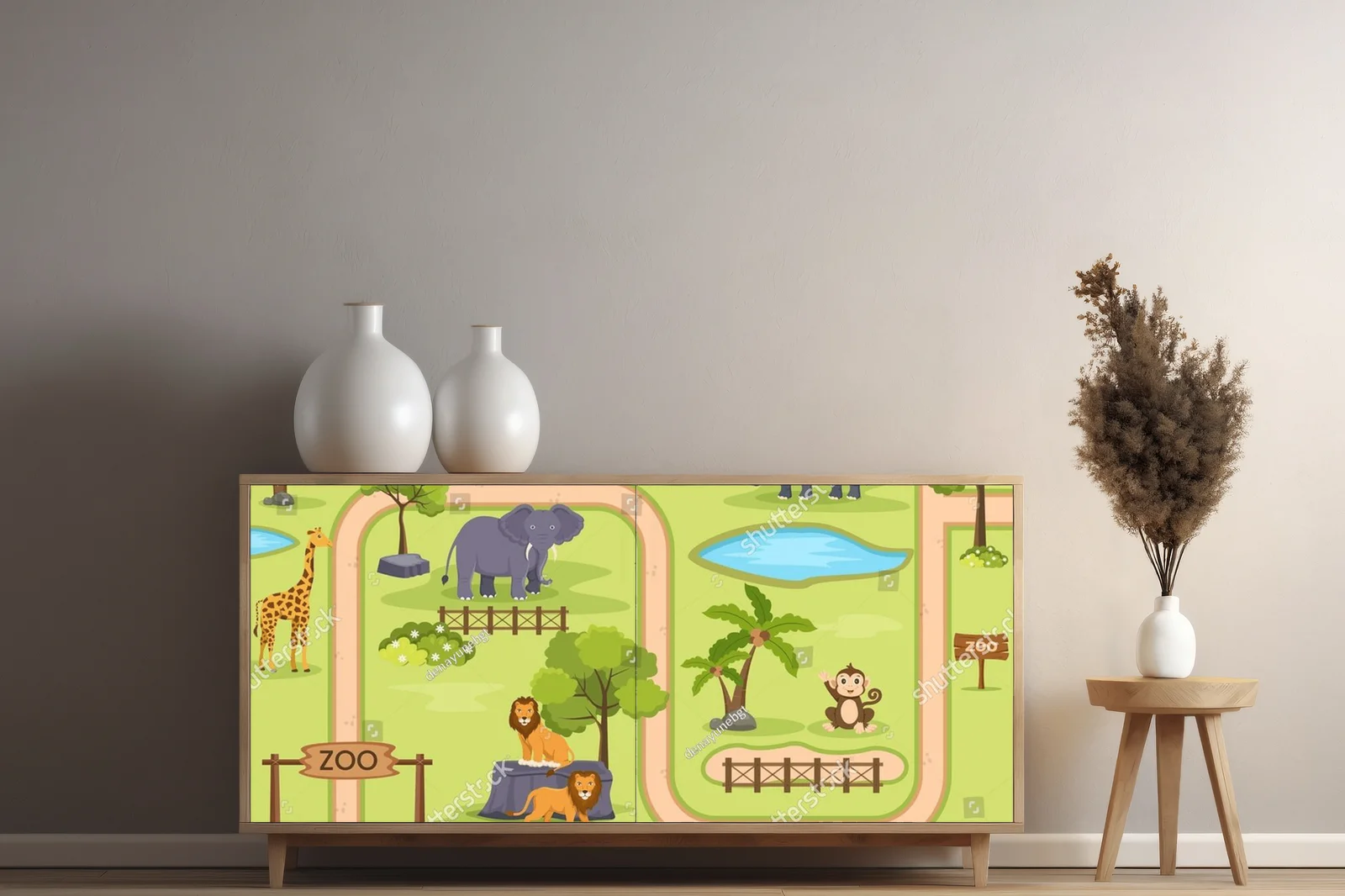 Kolorowa eksploracja w zoo w radosnych barwach