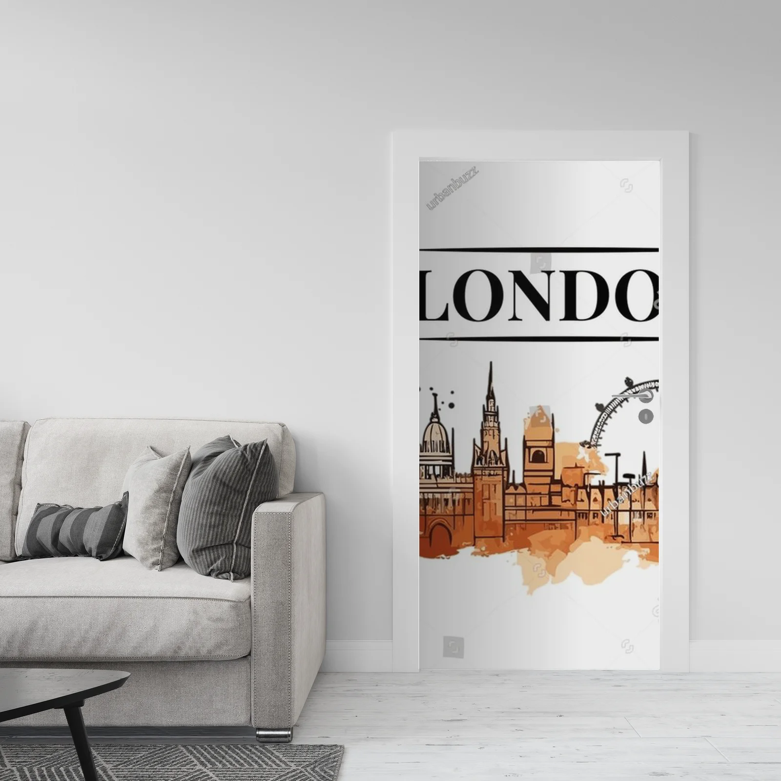 Panoramiczny widok Londynu w akwarelowych barwach