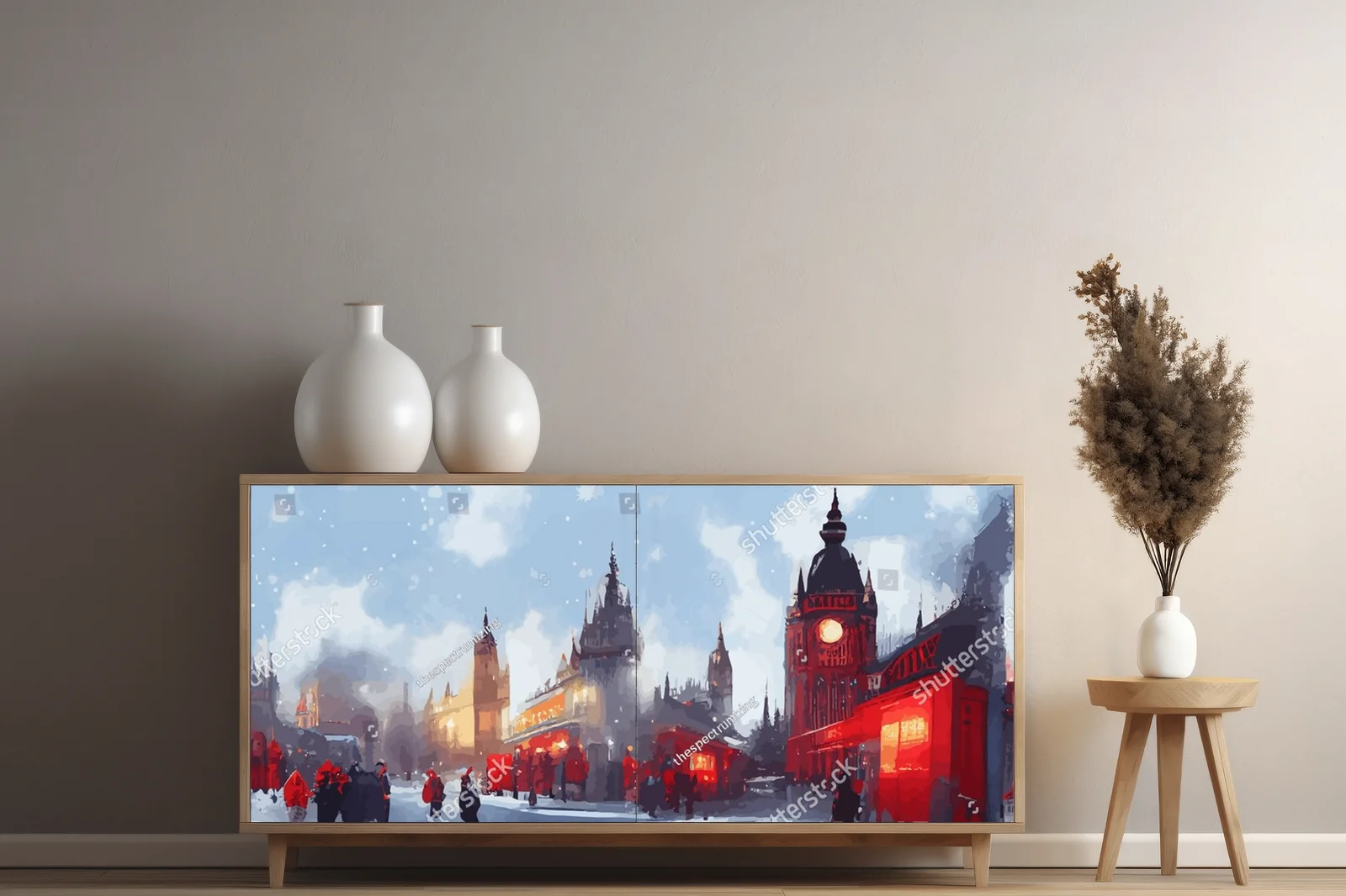 Zimowy Amsterdam: Ośnieżony Big Ben w pastelowych barwach