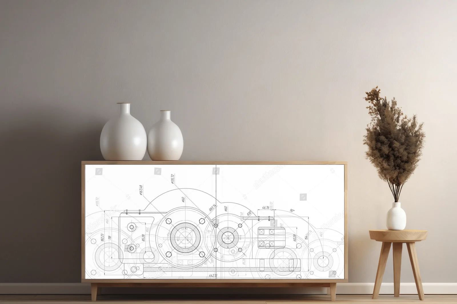 Futurystyczne mechanizmy w eleganckiej bieli