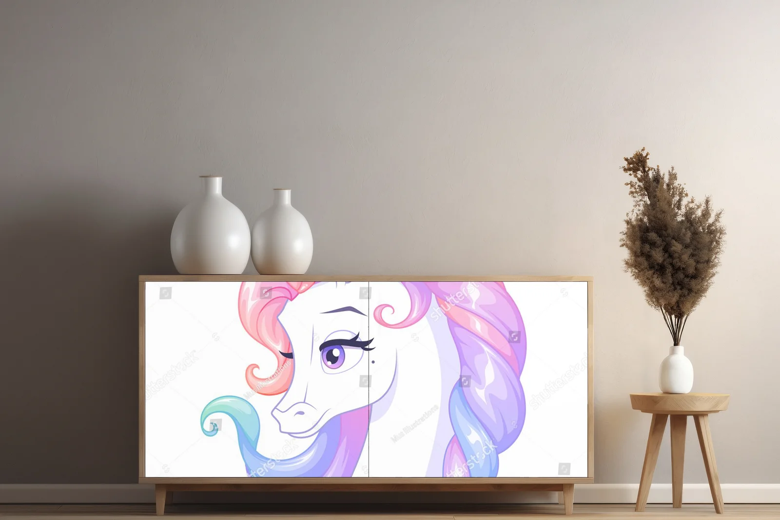 Magiczny jednorożec w pastelowych odcieniach