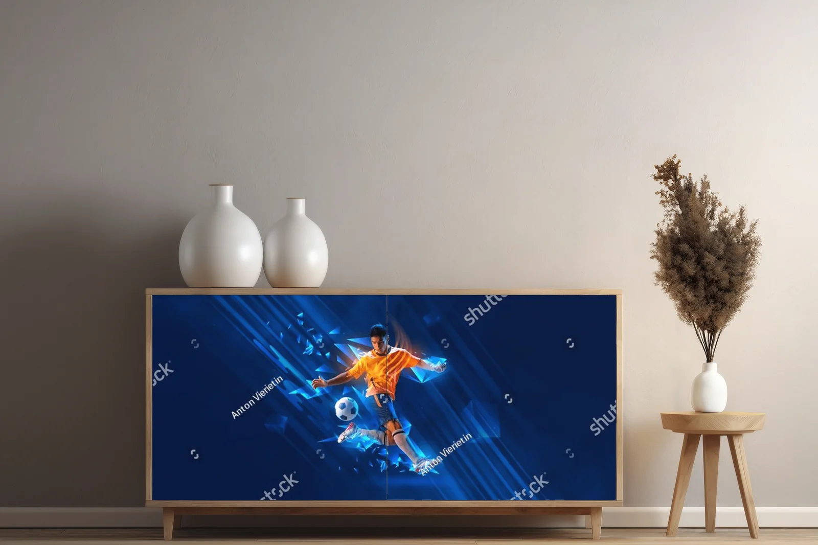 Energia i pasja w neonowej kompozycji sportowej