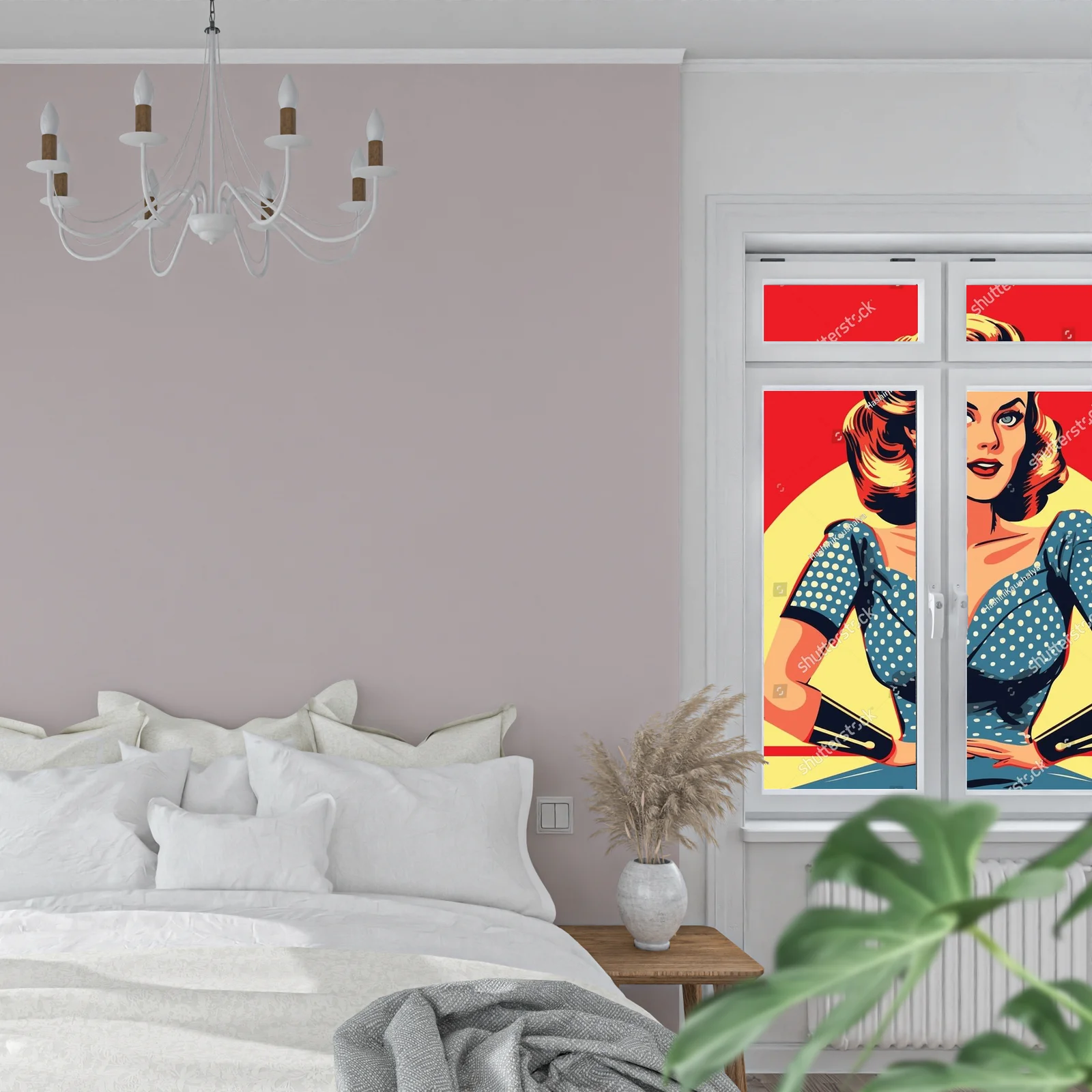 Kobieta w pop-artowym stylu i kolorach retro
