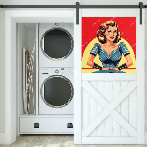 Kobieta w pop-artowym stylu i kolorach retro