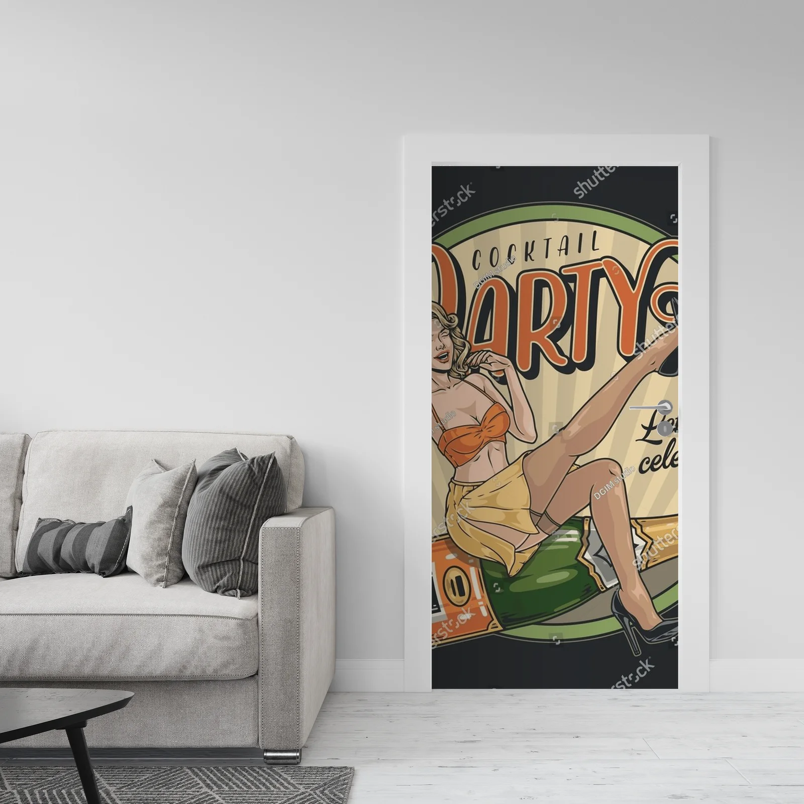 Kolorowy vintage plakat koktajlowy