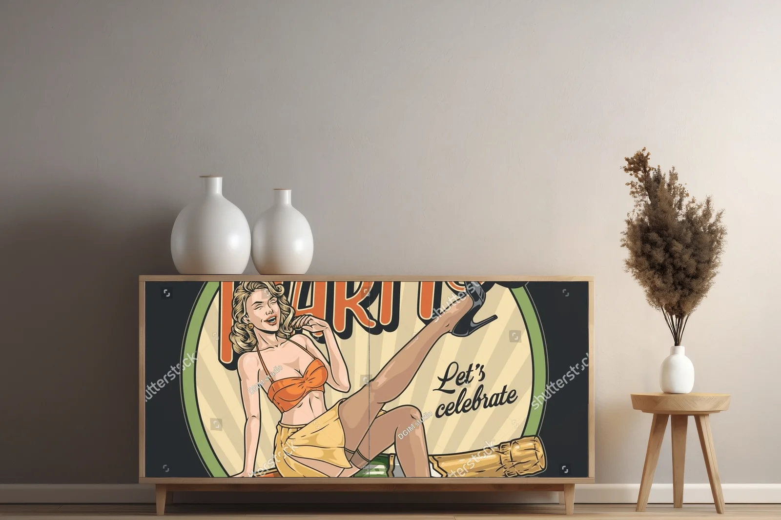Kolorowy vintage plakat koktajlowy