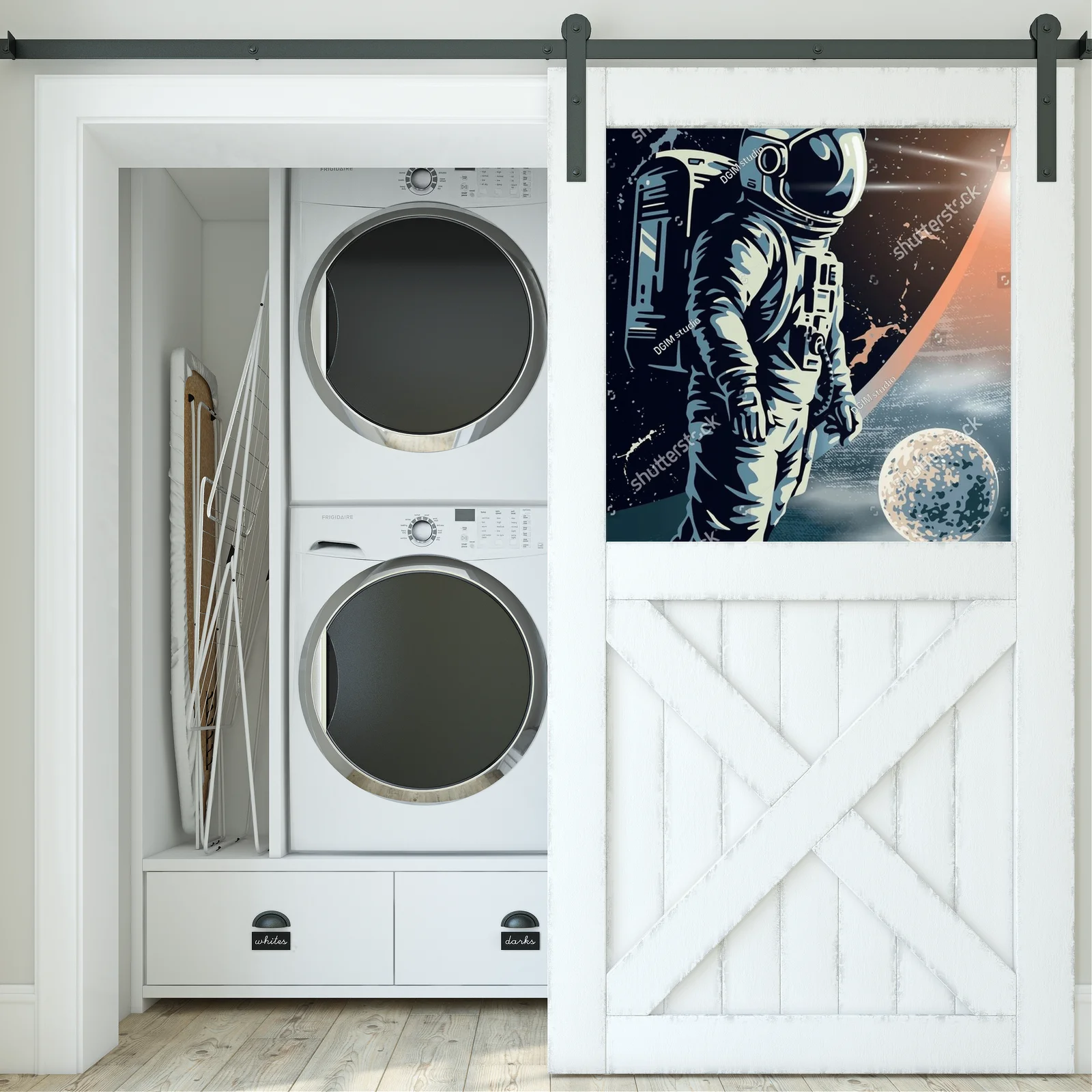 Wielobarwna podróż kosmiczna w retro stylu