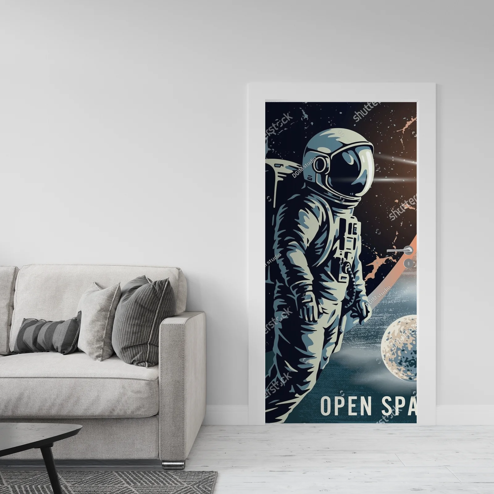 Wielobarwna podróż kosmiczna w retro stylu