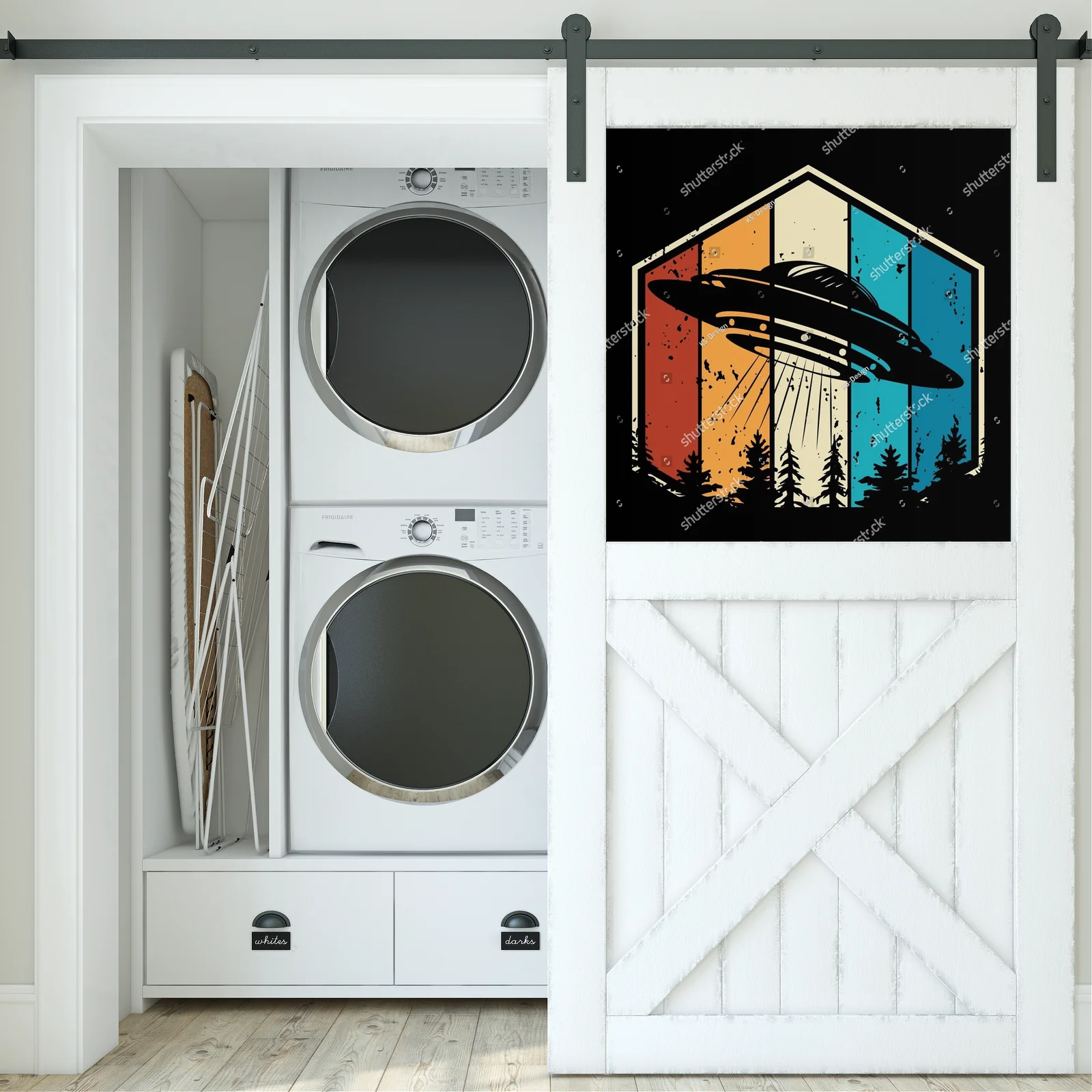 Zabawny projekt UFO w stylu retro
