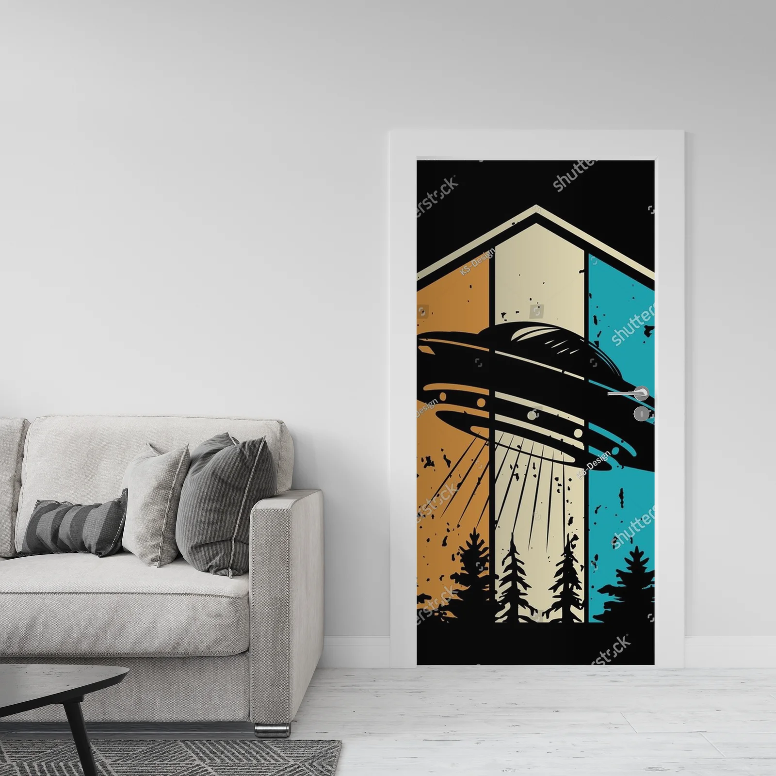 Zabawny projekt UFO w stylu retro