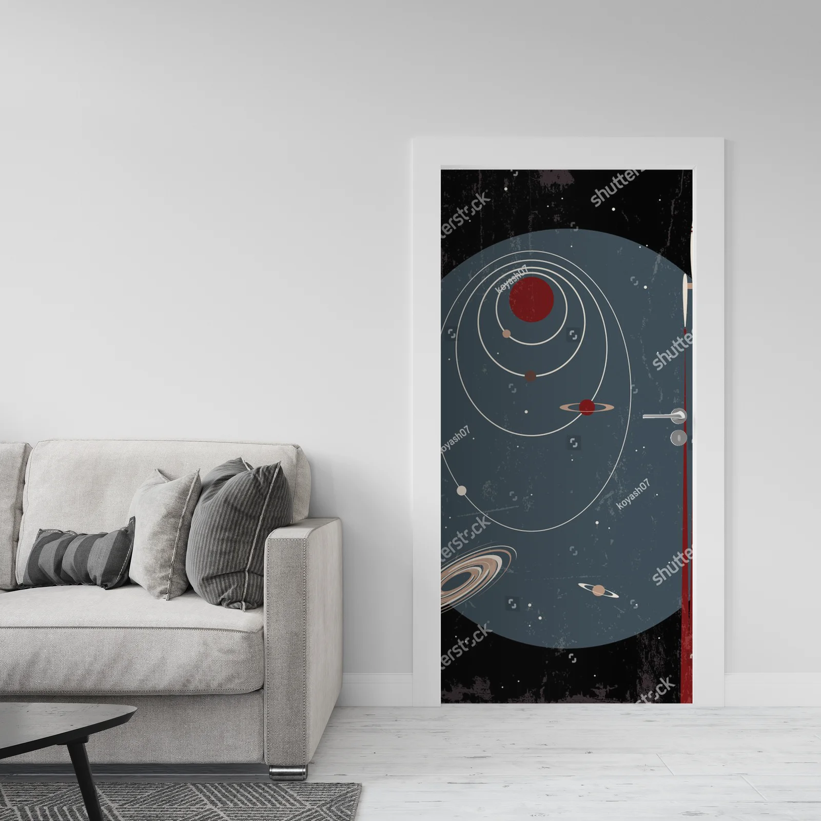 Retro futurystyczna ilustracja w stylu mid-century