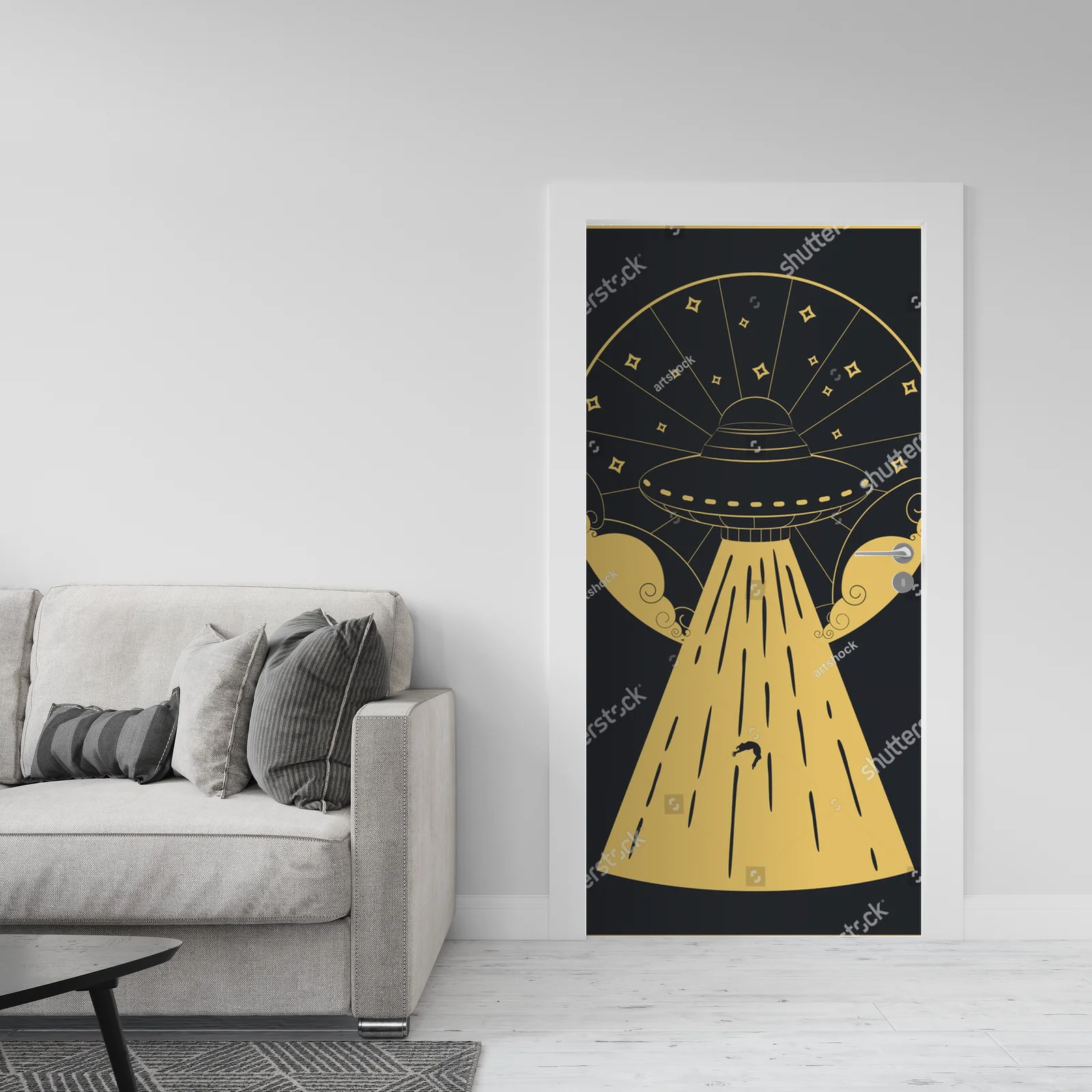 Vintage UFO na tle nocnego nieba