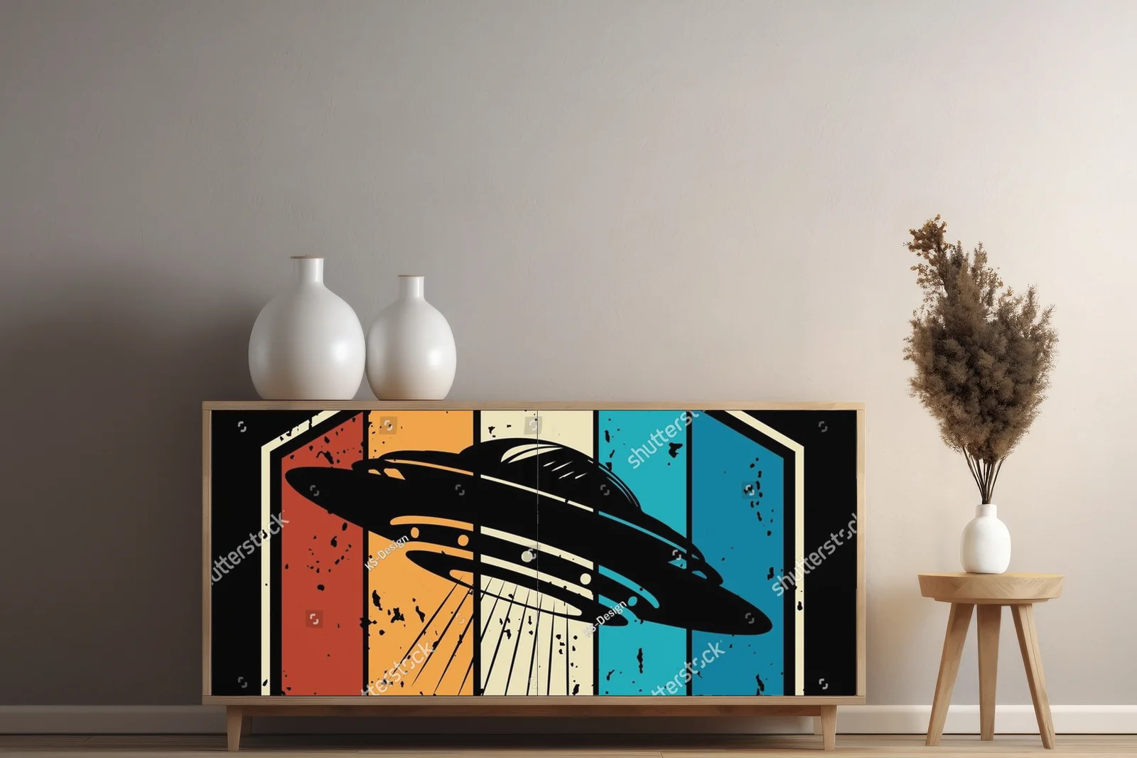 Zabawny projekt UFO w stylu retro