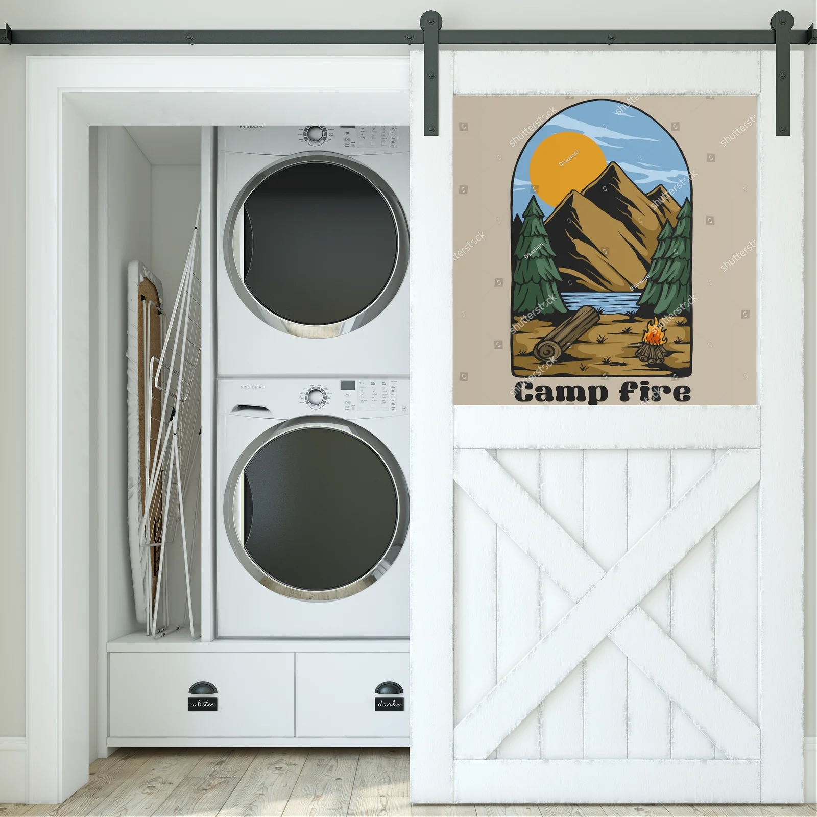 Vintage ilustracja ogniska w naturze
