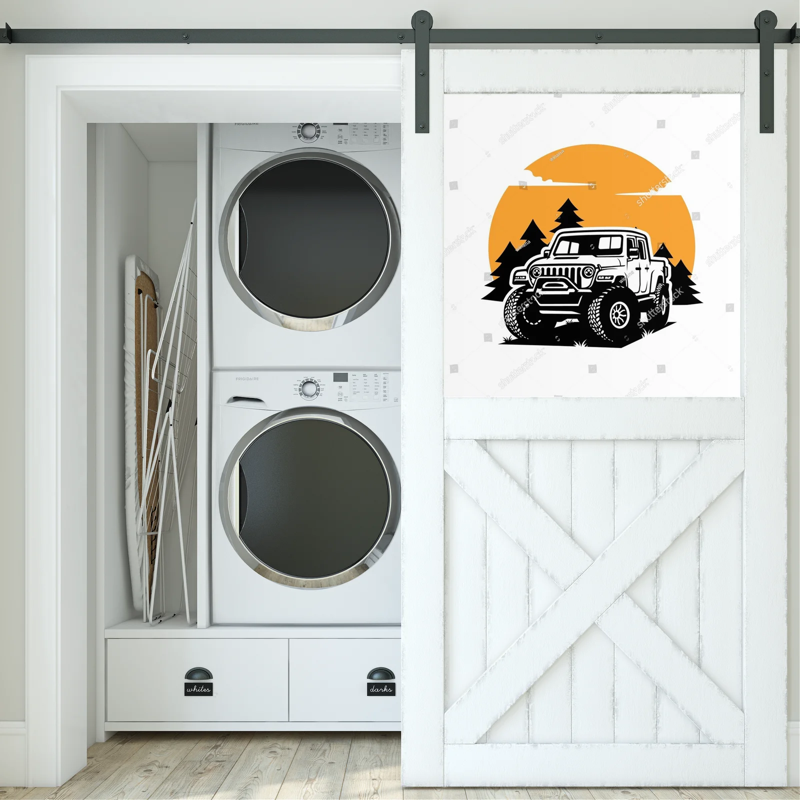 Duch przygody w offroadowej ilustracji SUV