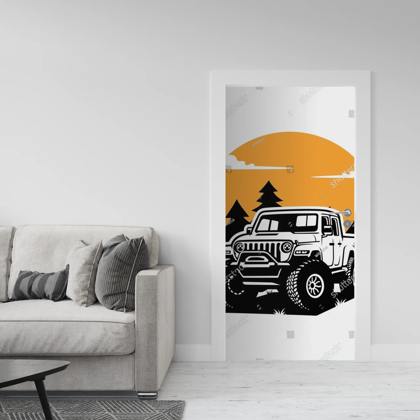 Duch przygody w offroadowej ilustracji SUV