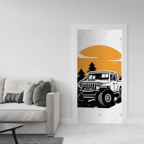 Duch przygody w offroadowej ilustracji SUV