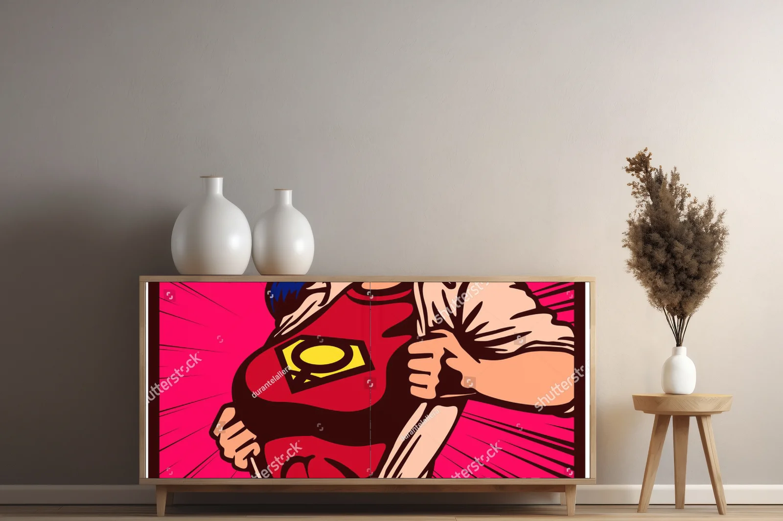 Silna bohaterka w stylu pop art