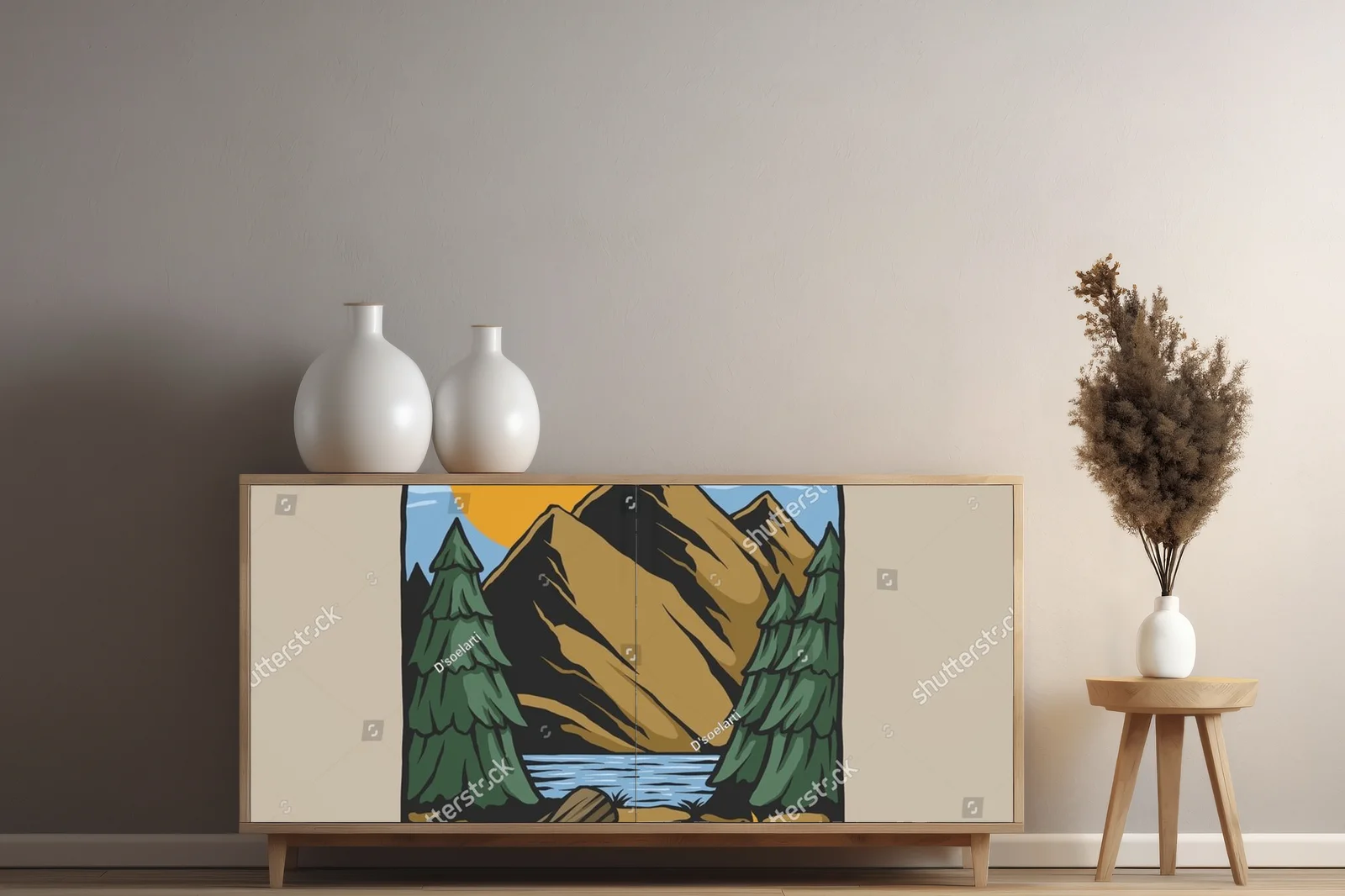 Vintage ilustracja ogniska w naturze