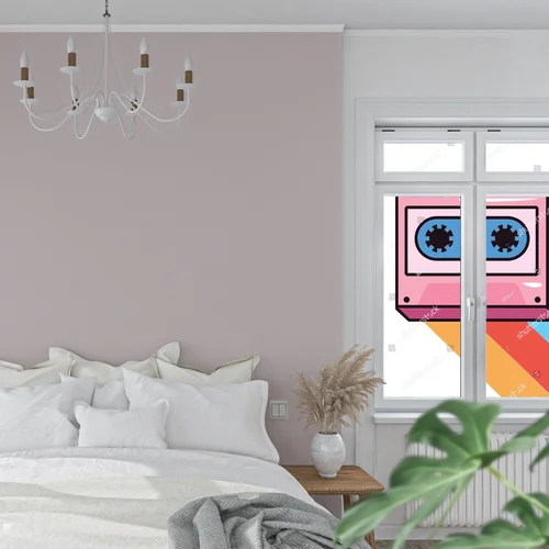 Kolorowy pop-art z kasetą w tęczowych barwach
