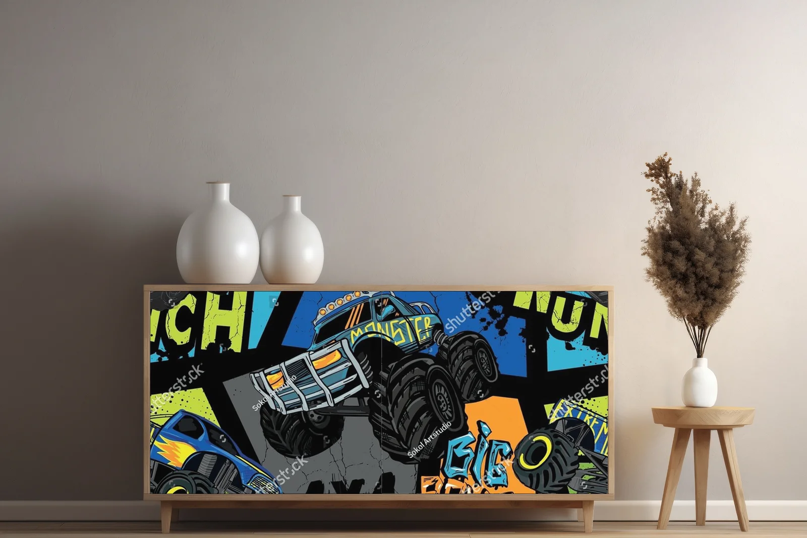 Mocne emocje w grunge'owym stylu z samochodami monster