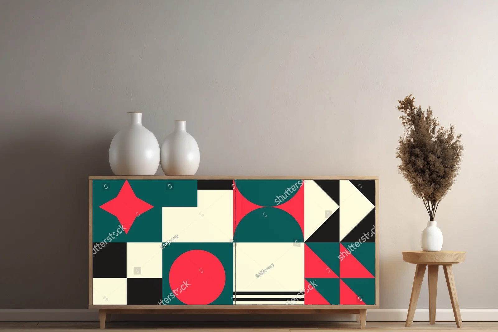 Nowoczesne geometryczne motywy w eleganckich barwach