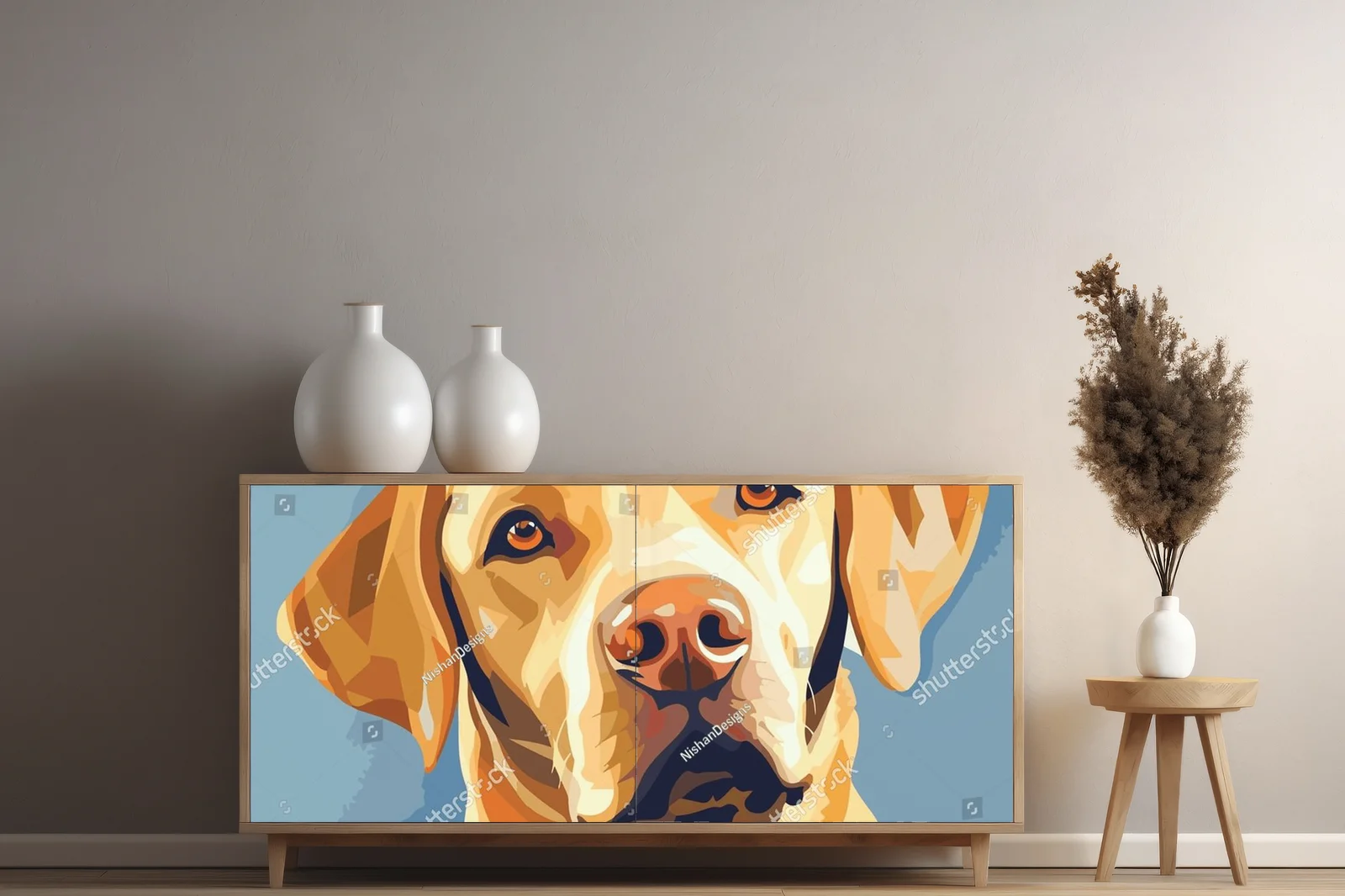 Urokliwy labrador w pastelowych odcieniach