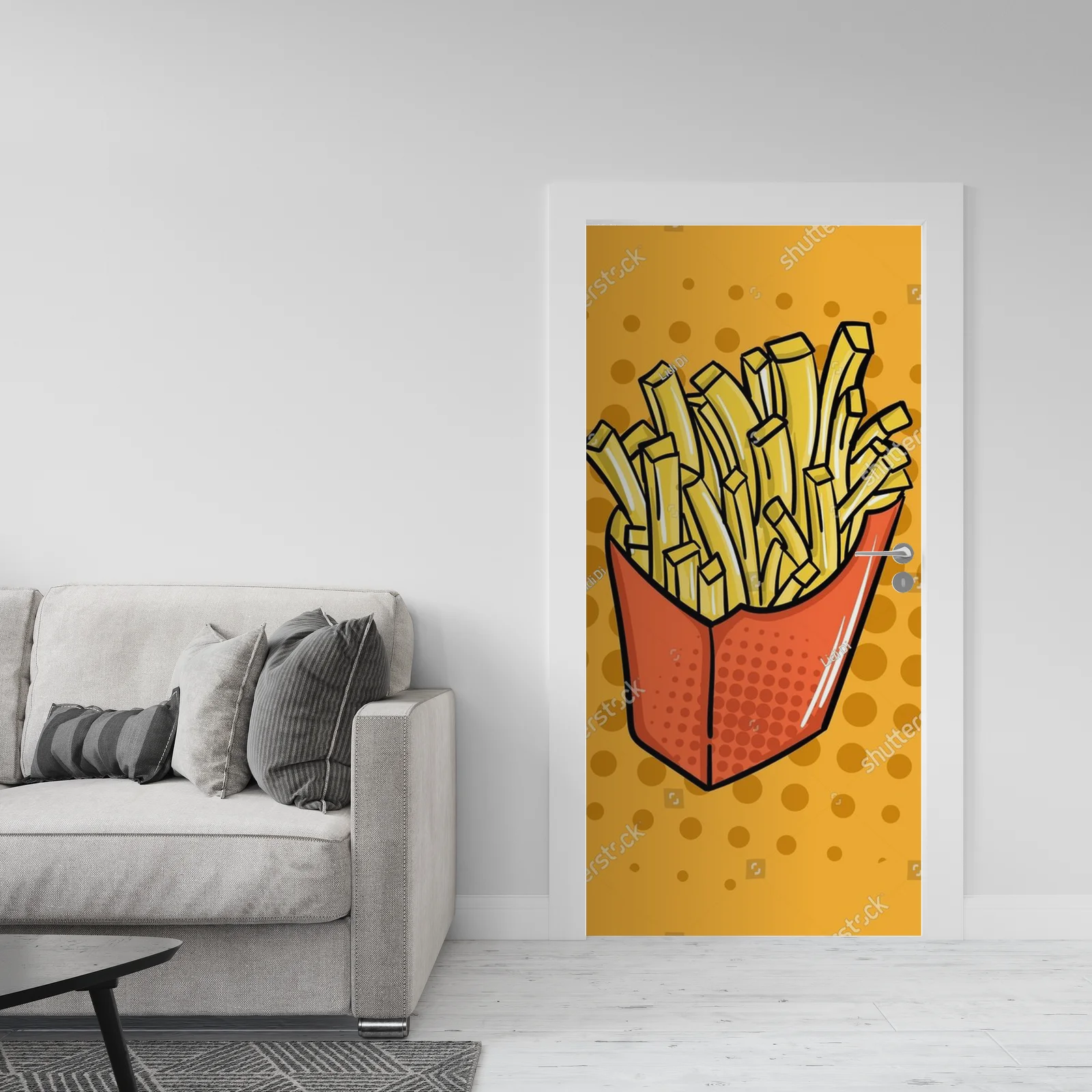 Energia smaku w pop-artowej kompozycji frytek