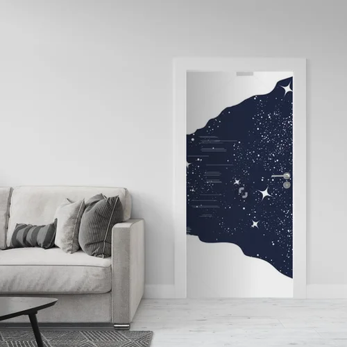Surrealna grafika kosmosu w czerni i bieli