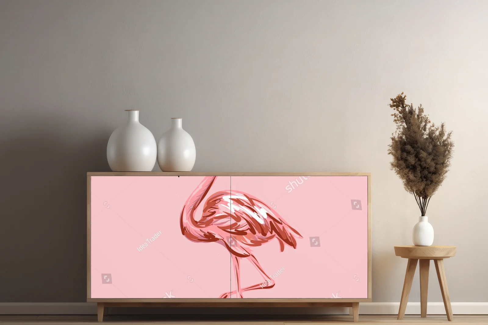 Radosna flamingowa podróż na falach surfingu