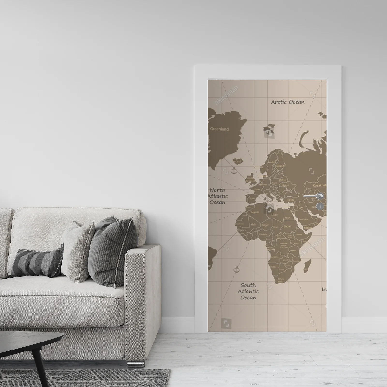Antyczna mapa świata w nostalgicznych kolorach