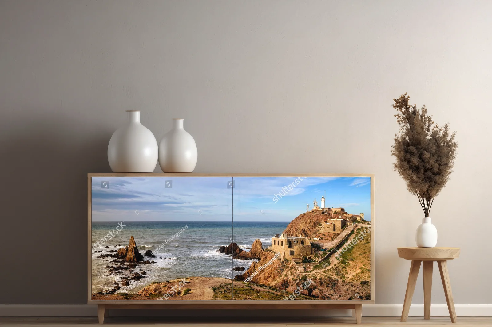 Panoramiczny widok na latarnię Cabo de Gata