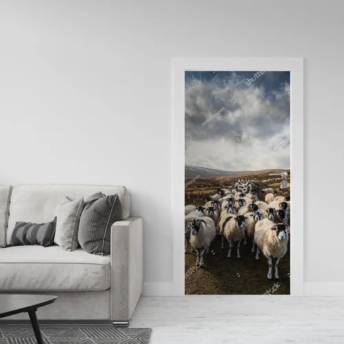 Fascynujący krajobraz z owcami w Yorkshire Dales