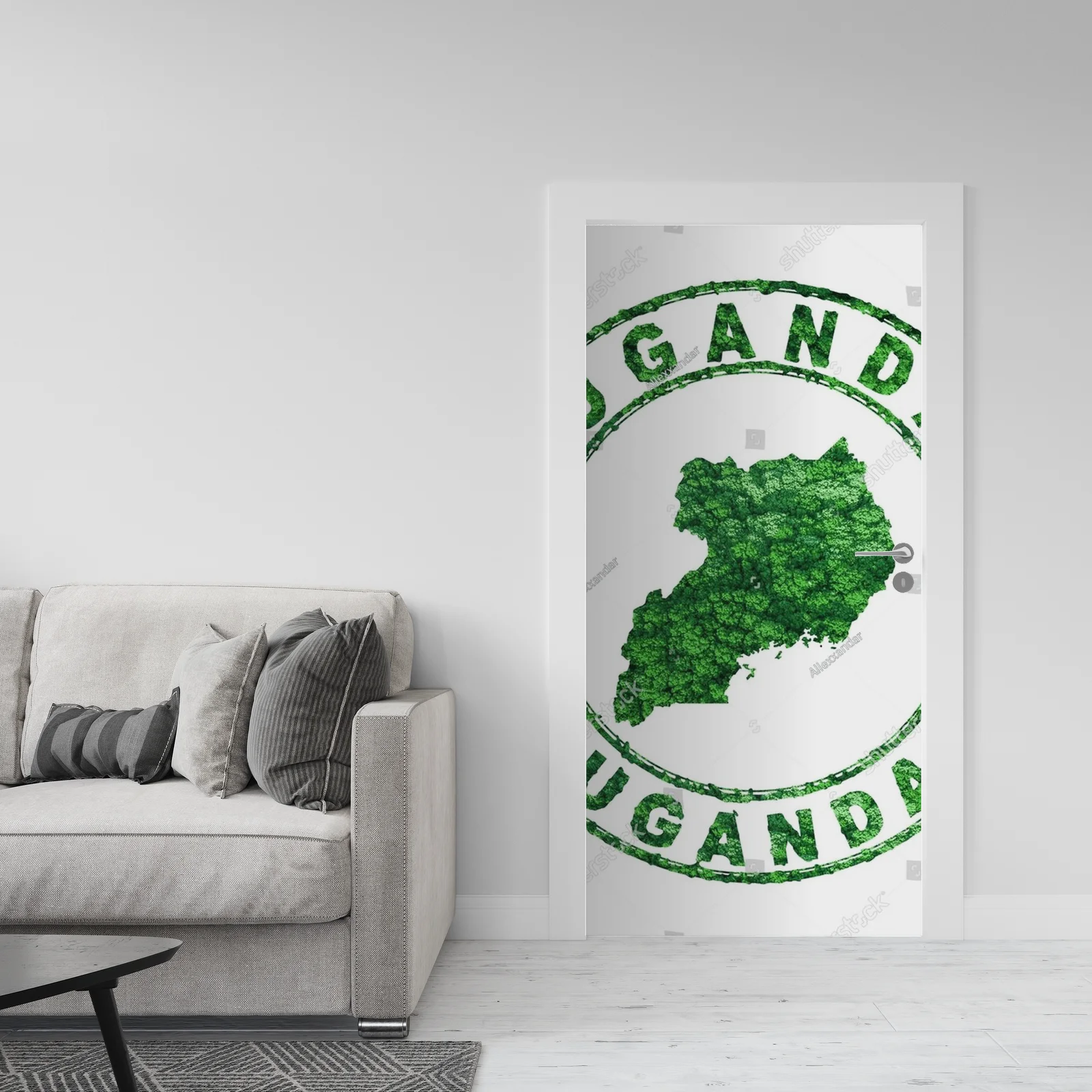 Elegancka kompozycja z mapą Ugandy