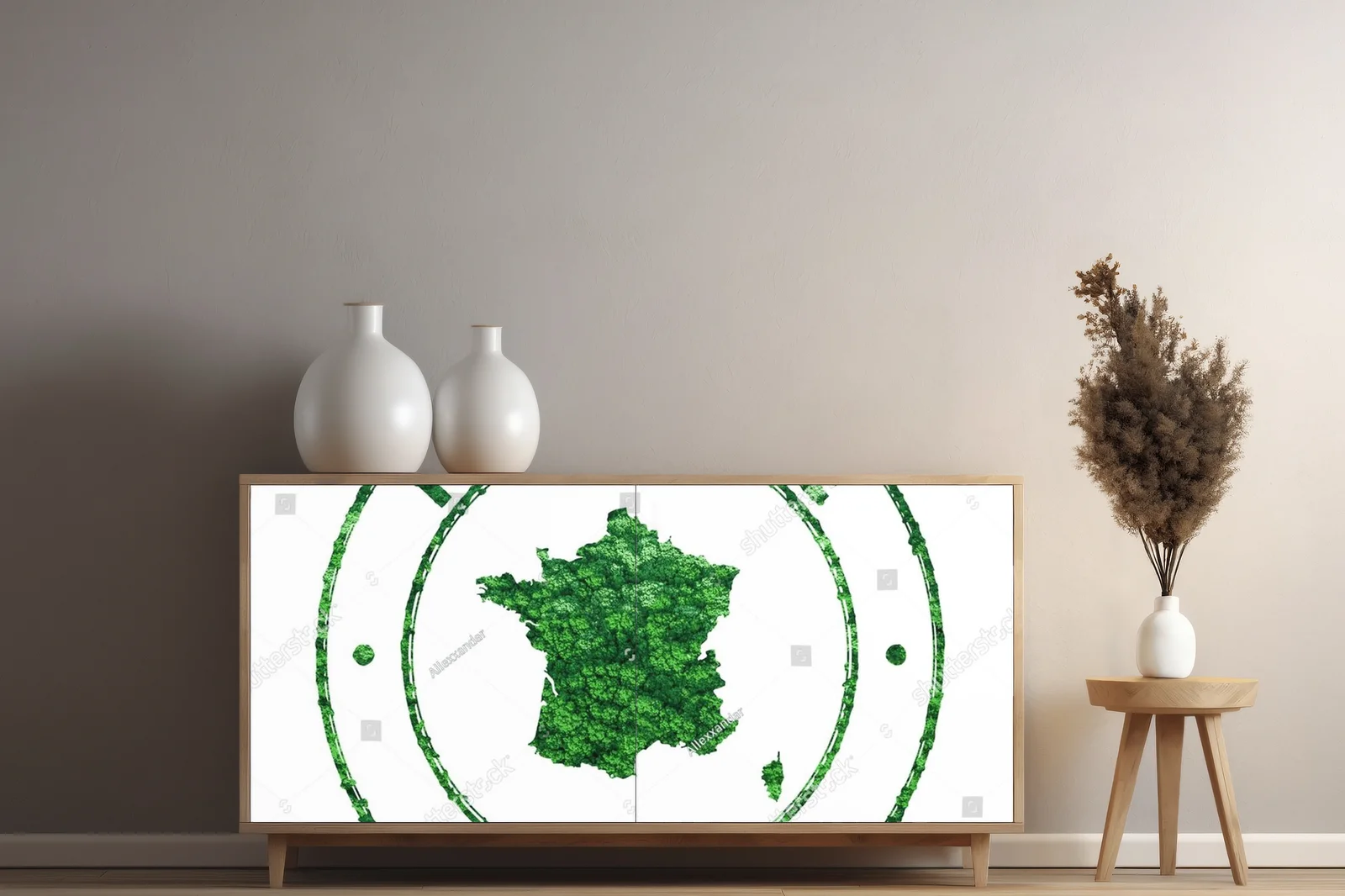 Artystyczna mapka Francji z wyjątkowym symbolem