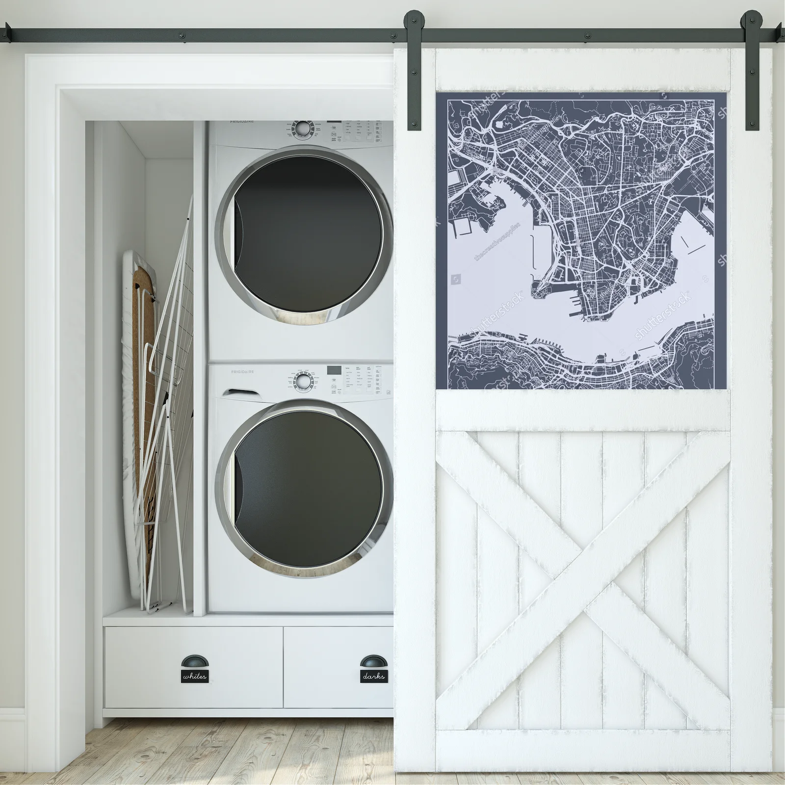 Elegancka mapa Hong Kongu w stonowanych barwach