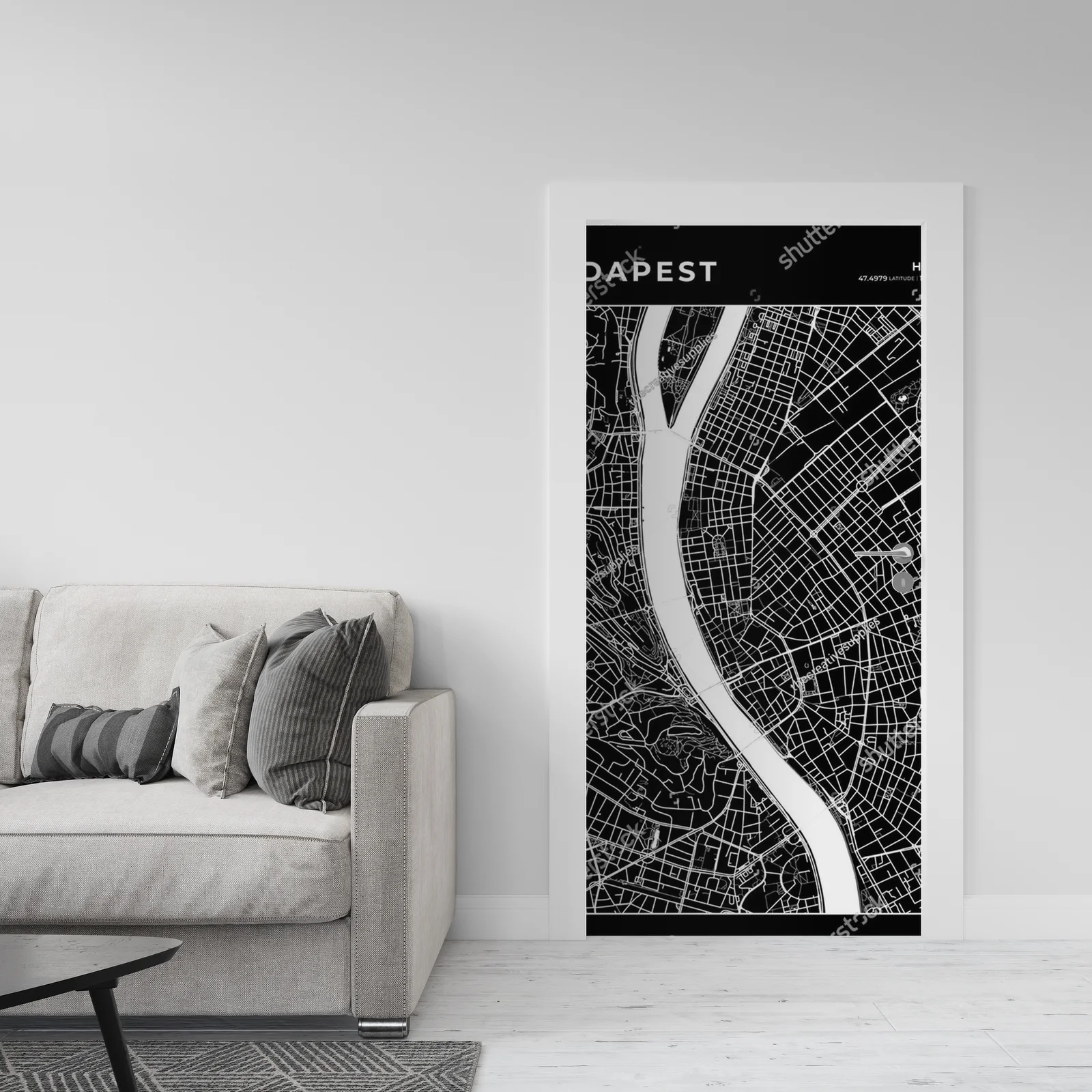 Zjawiskowa Mapa Budapesztu w Monochromatycznych Barwach